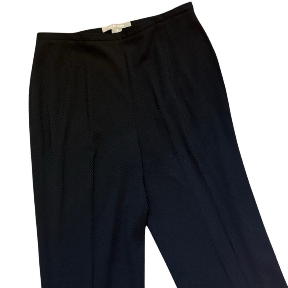 Ellen Tracy Women’s Black Textured Chic Straight Leg Work Trousers — Size 8 - Picture 3 of 6